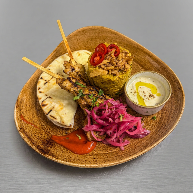 Shawarma Spiced Chicken Kebab.